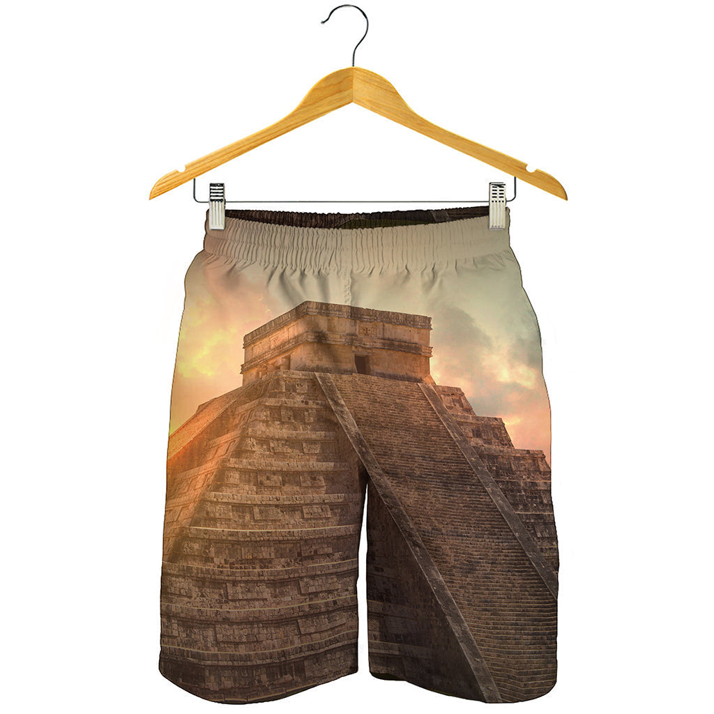Mayan Pyramid Print Men's Shorts