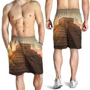Mayan Pyramid Print Men's Shorts