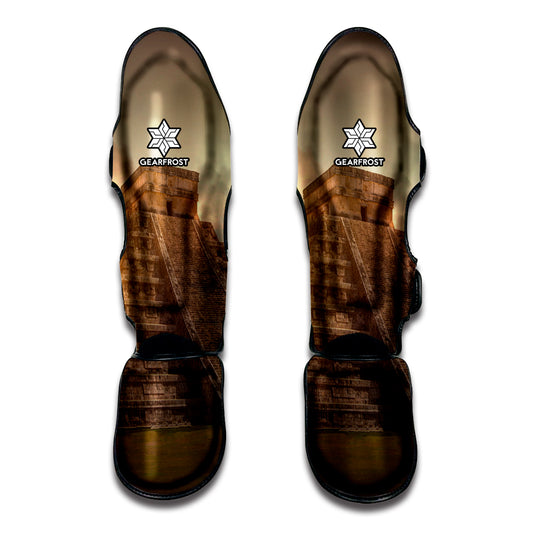 Mayan Pyramid Print Muay Thai Shin Guard