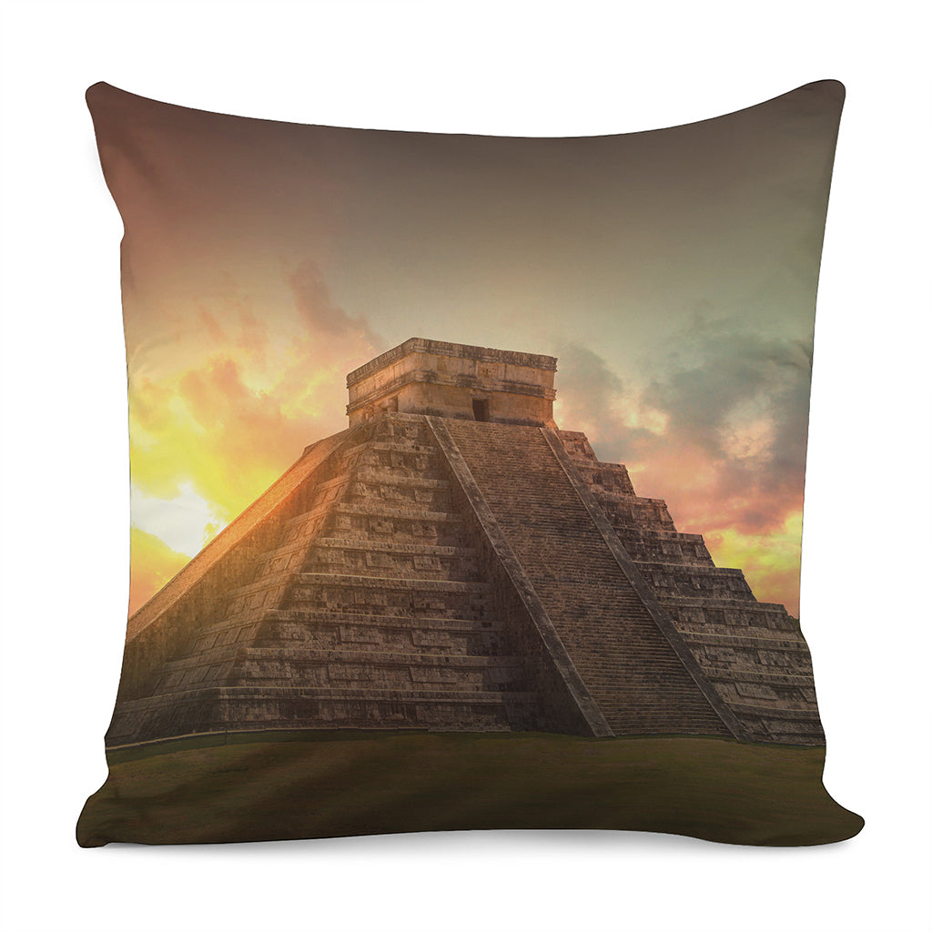 Mayan Pyramid Print Pillow Cover