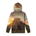 Mayan Pyramid Print Pullover Hoodie