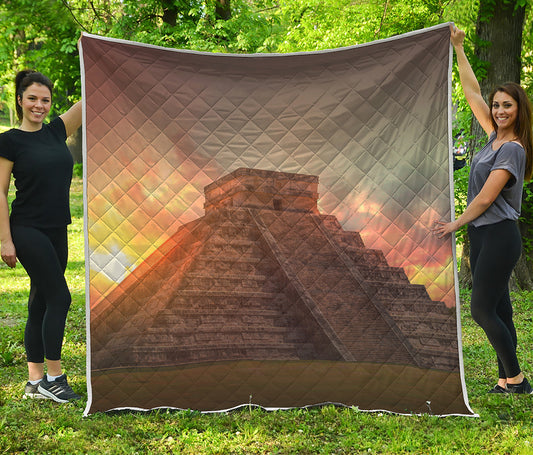 Mayan Pyramid Print Quilt