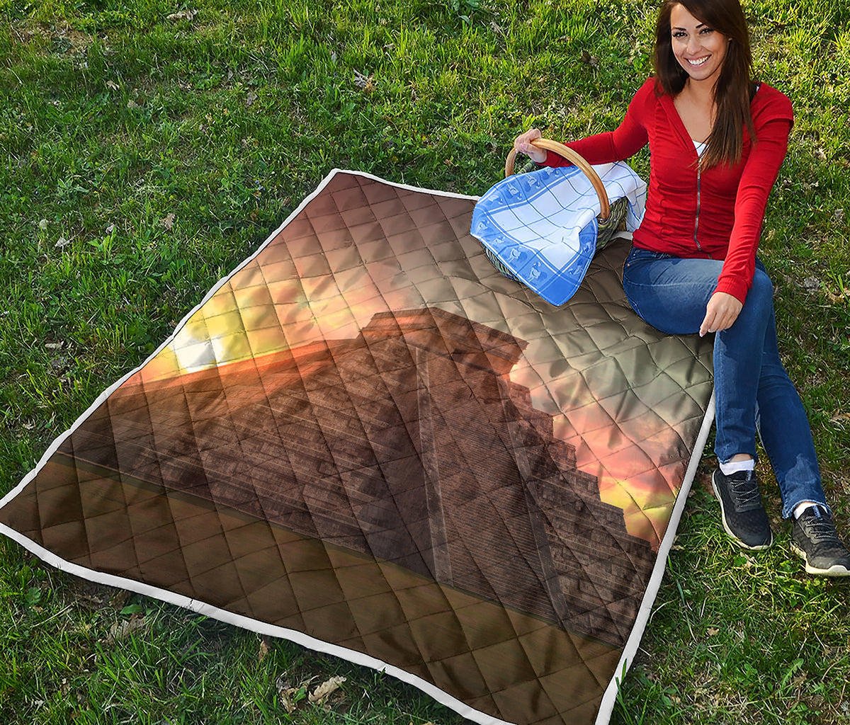 Mayan Pyramid Print Quilt