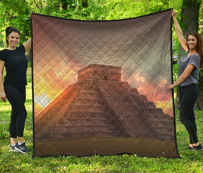 Mayan Pyramid Print Quilt