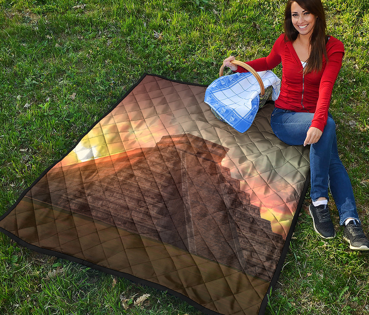 Mayan Pyramid Print Quilt