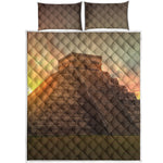 Mayan Pyramid Print Quilt Bed Set