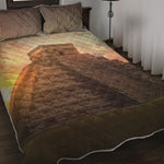 Mayan Pyramid Print Quilt Bed Set