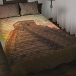 Mayan Pyramid Print Quilt Bed Set