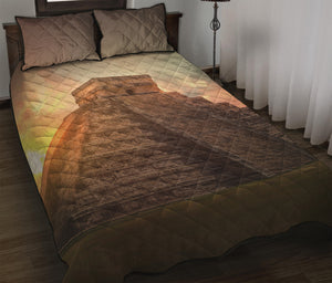 Mayan Pyramid Print Quilt Bed Set