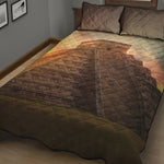 Mayan Pyramid Print Quilt Bed Set