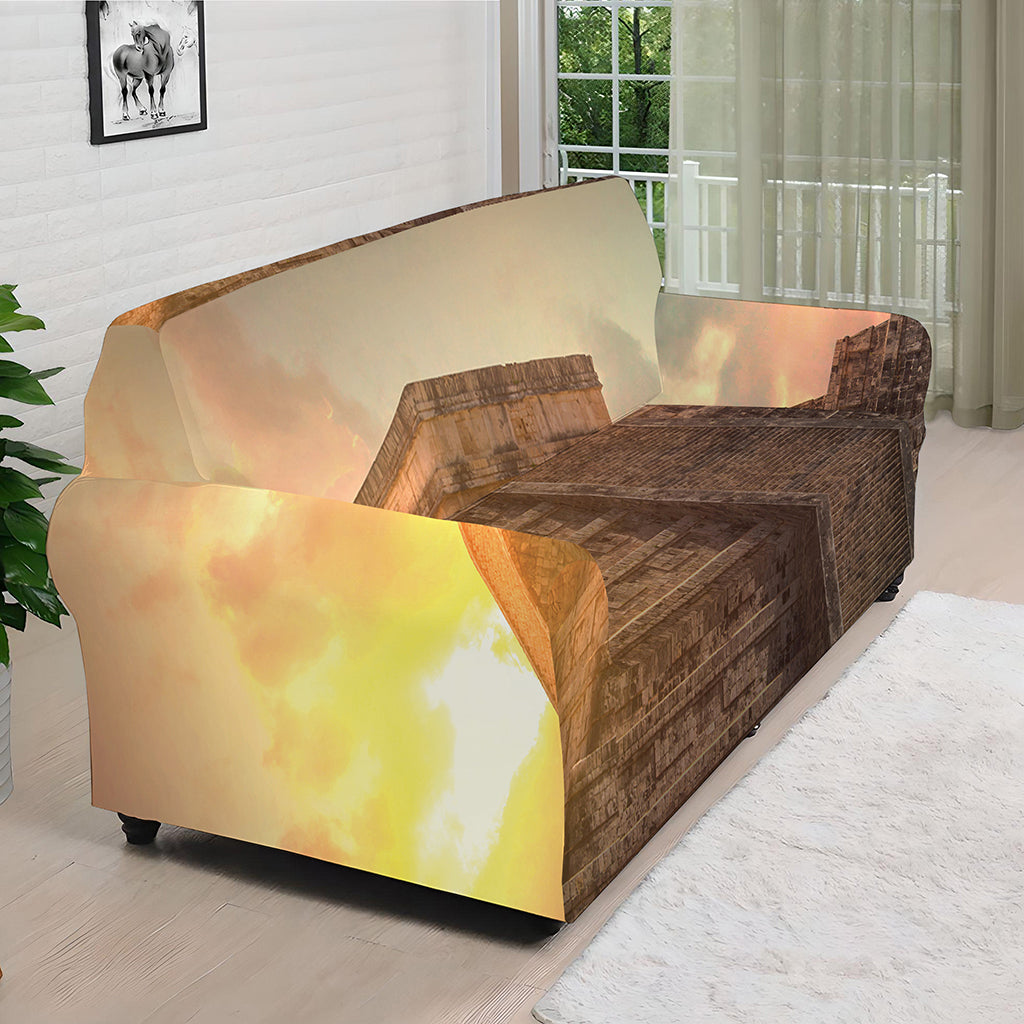 Mayan Pyramid Print Sofa Cover