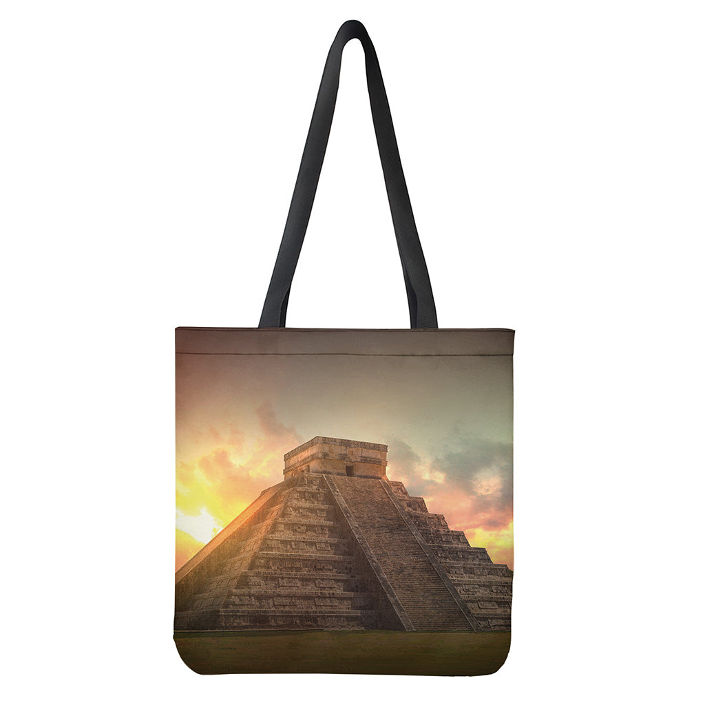 Mayan Pyramid Print Tote Bag