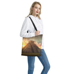 Mayan Pyramid Print Tote Bag