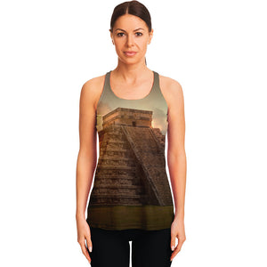 Mayan Pyramid Print Women's Racerback Tank Top