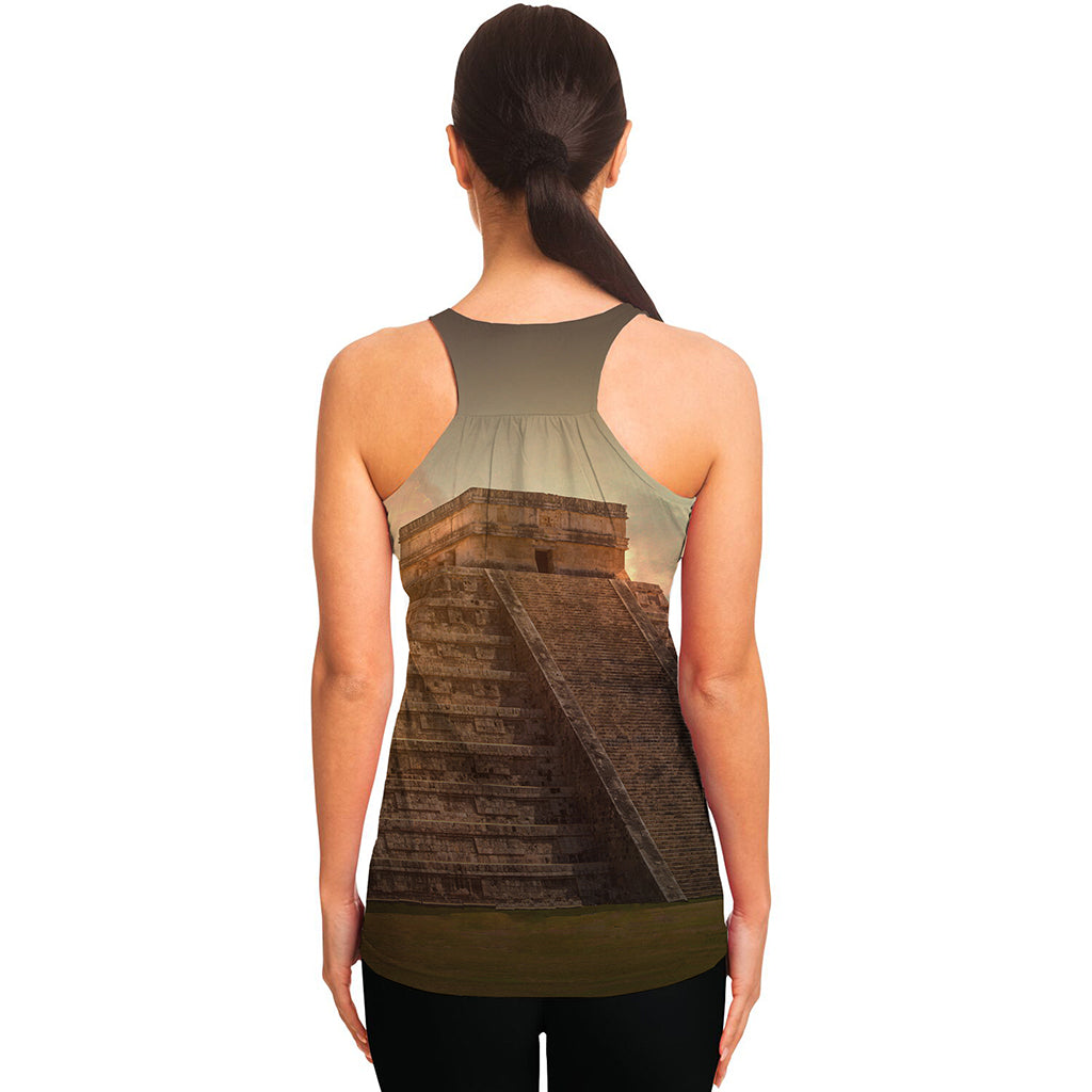 Mayan Pyramid Print Women's Racerback Tank Top