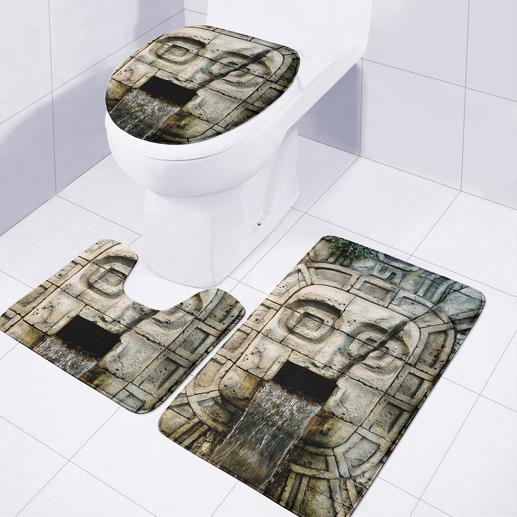 Mayan Stone Print 3 Piece Bath Mat Set