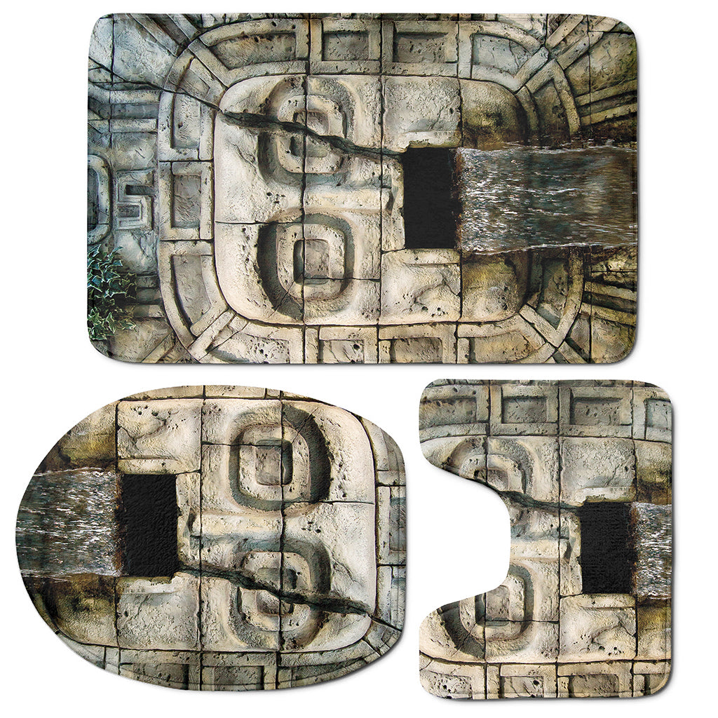 Mayan Stone Print 3 Piece Bath Mat Set