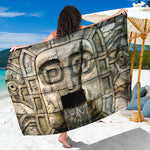 Mayan Stone Print Beach Sarong Wrap