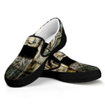Mayan Stone Print Black Slip On Shoes