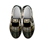 Mayan Stone Print Black Slip On Shoes