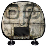 Mayan Stone Print Car Headrest Covers