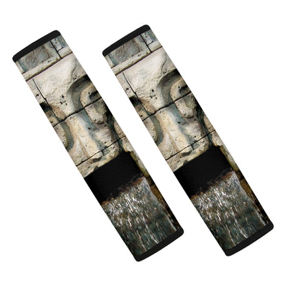 Mayan Stone Print Car Seat Belt Covers