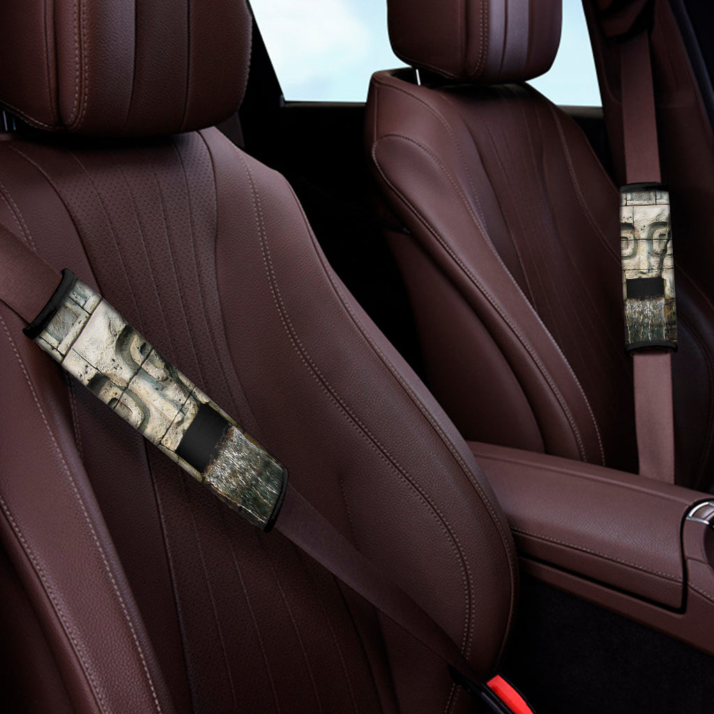 Mayan Stone Print Car Seat Belt Covers