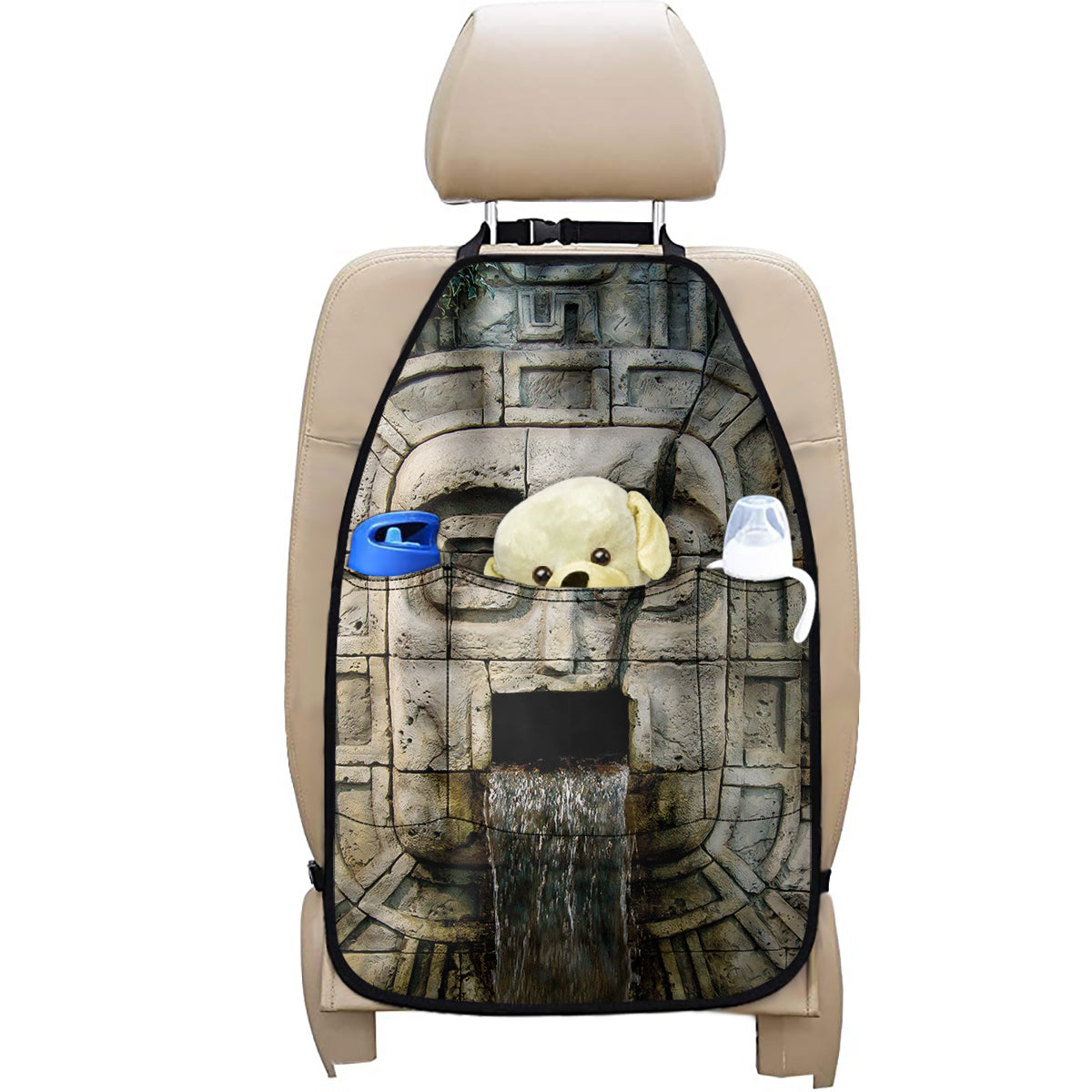 Mayan Stone Print Car Seat Organizers