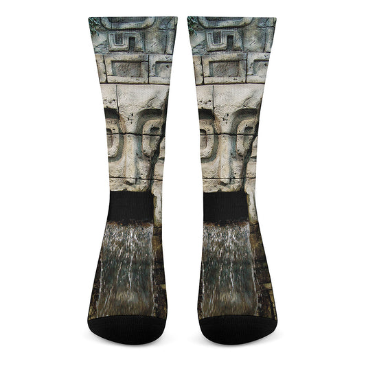 Mayan Stone Print Crew Socks
