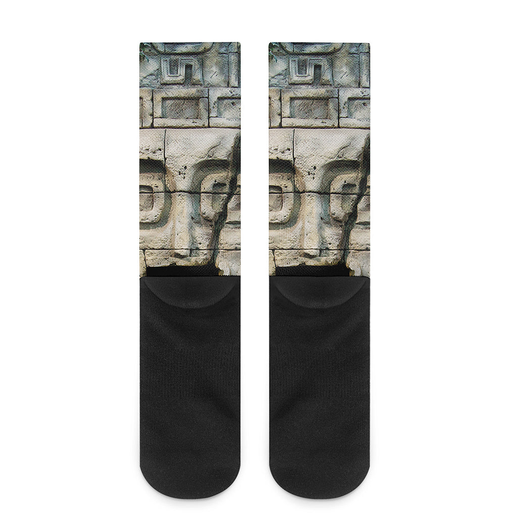 Mayan Stone Print Crew Socks