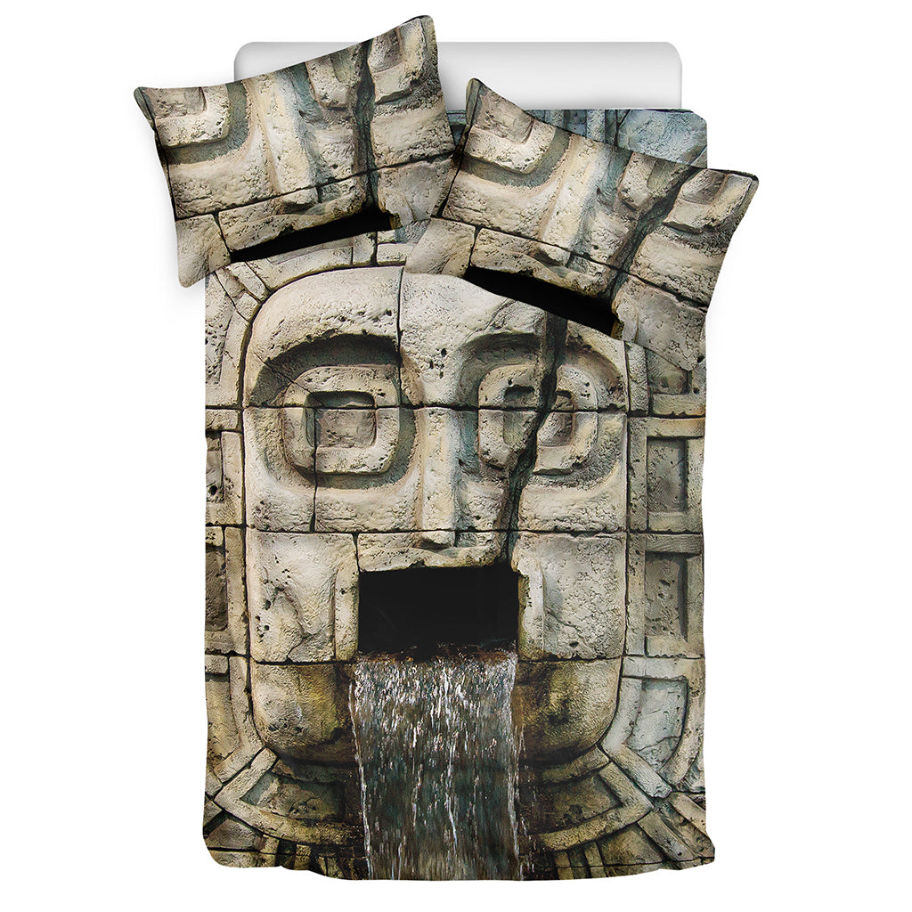 Mayan Stone Print Duvet Cover Bedding Set