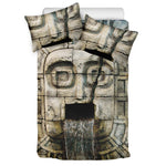 Mayan Stone Print Duvet Cover Bedding Set