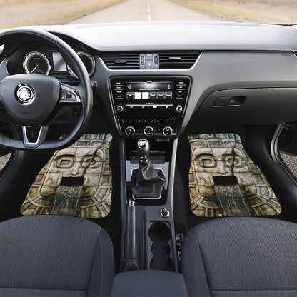Mayan Stone Print Front and Back Car Floor Mats