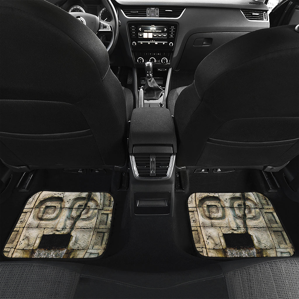 Mayan Stone Print Front and Back Car Floor Mats