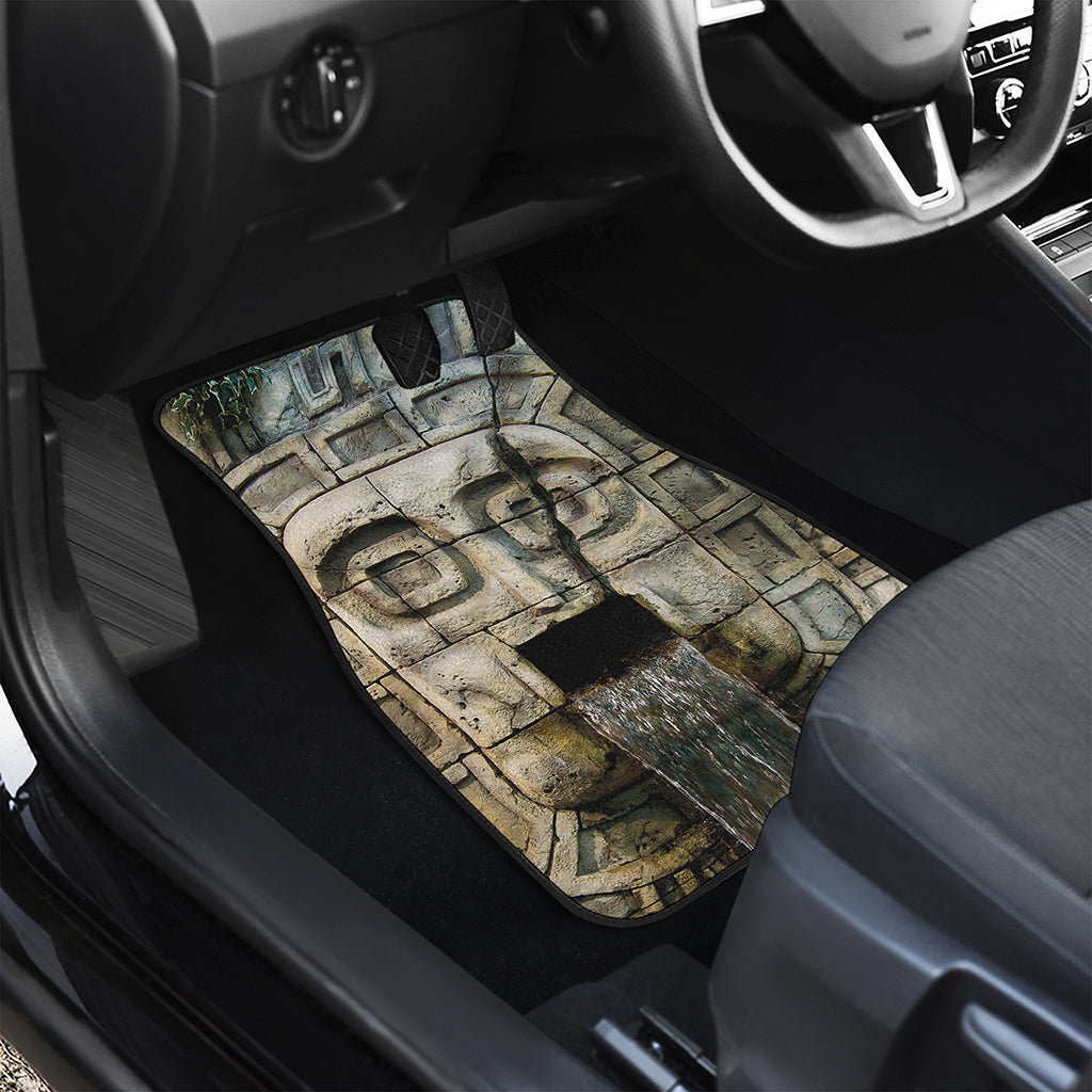 Mayan Stone Print Front and Back Car Floor Mats