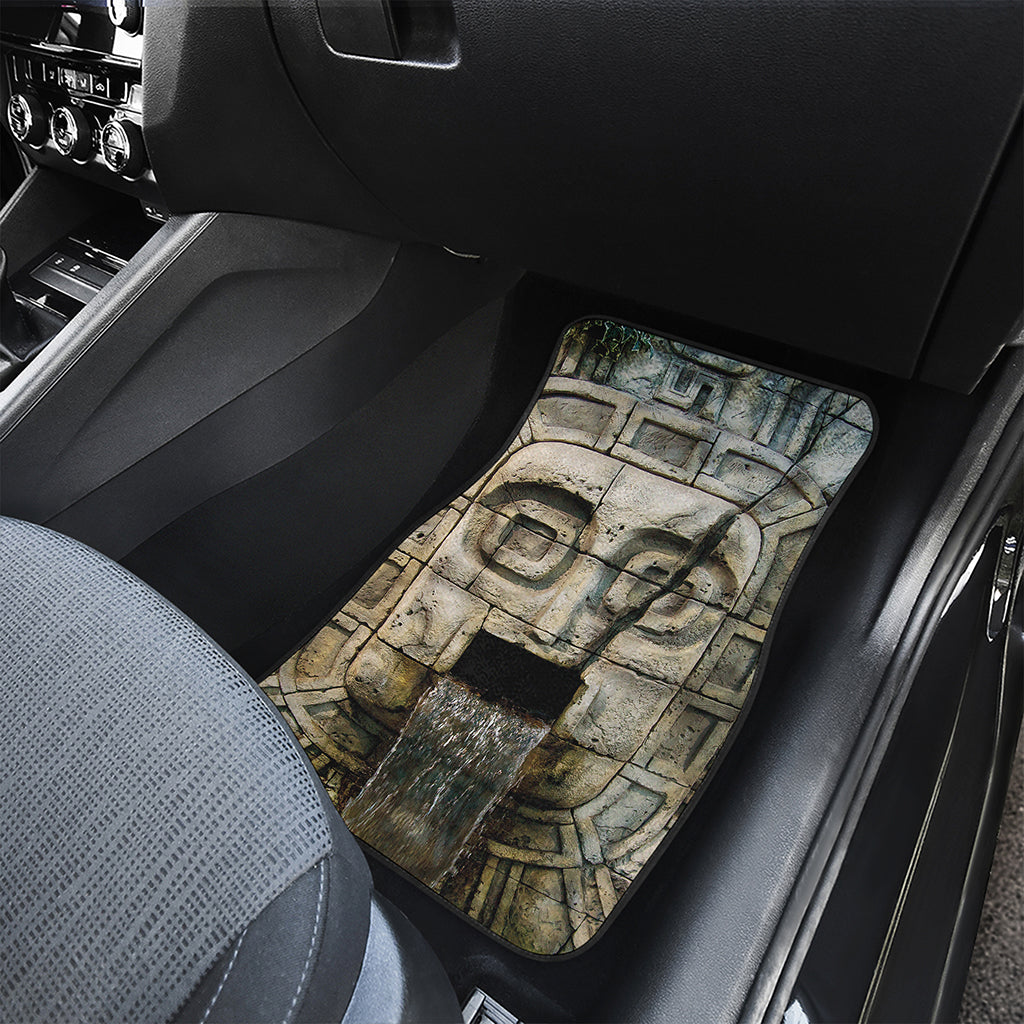 Mayan Stone Print Front and Back Car Floor Mats