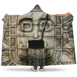 Mayan Stone Print Hooded Blanket