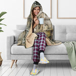Mayan Stone Print Hooded Blanket