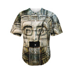 Mayan Stone Print Men's Baseball Jersey