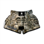 Mayan Stone Print Muay Thai Boxing Shorts