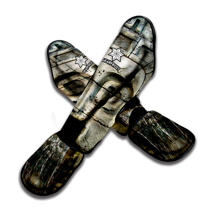 Mayan Stone Print Muay Thai Shin Guard