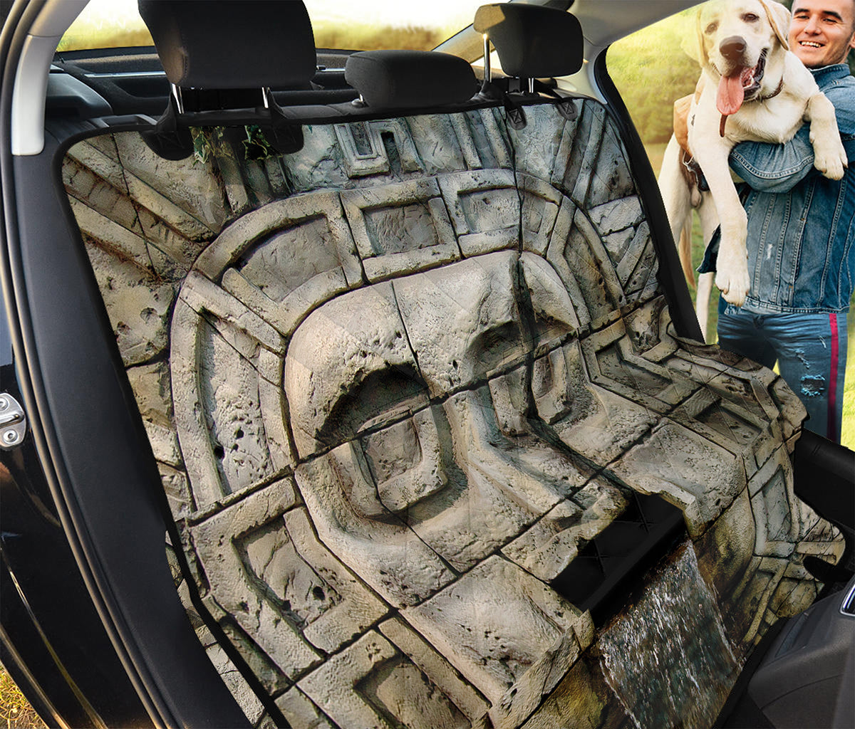Mayan Stone Print Pet Car Back Seat Cover