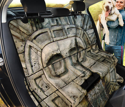 Mayan Stone Print Pet Car Back Seat Cover