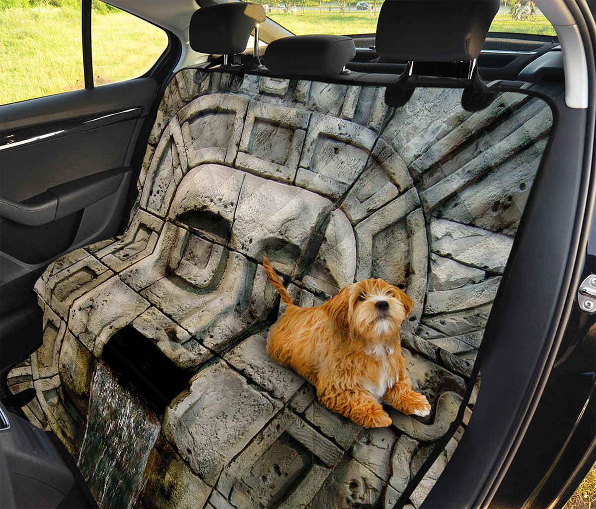 Mayan Stone Print Pet Car Back Seat Cover