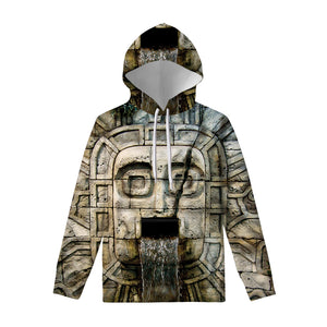 Mayan Stone Print Pullover Hoodie