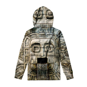 Mayan Stone Print Pullover Hoodie