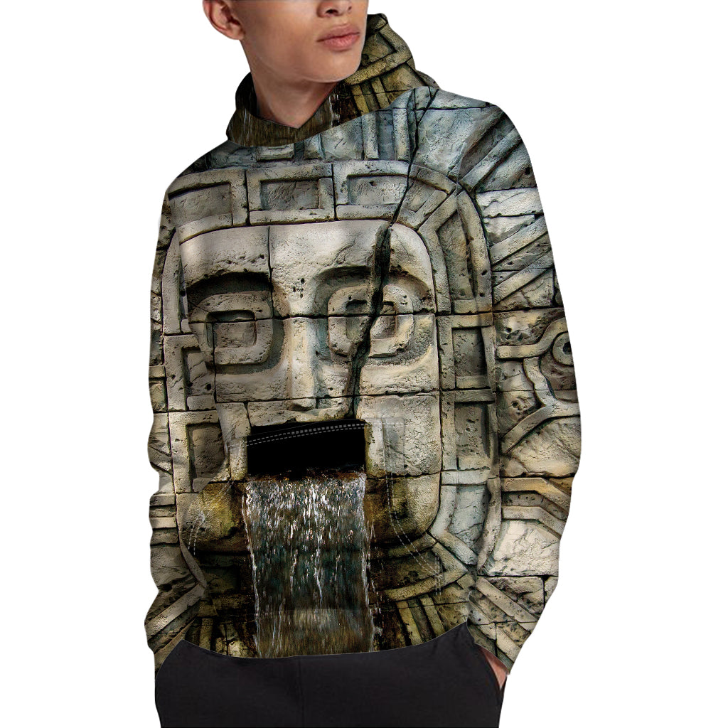 Mayan Stone Print Pullover Hoodie