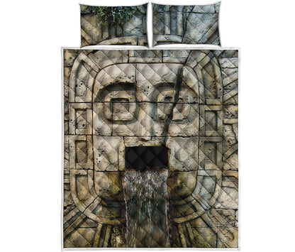 Mayan Stone Print Quilt Bed Set