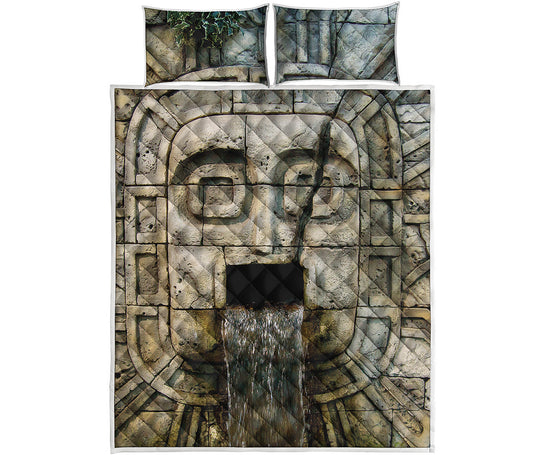 Mayan Stone Print Quilt Bed Set