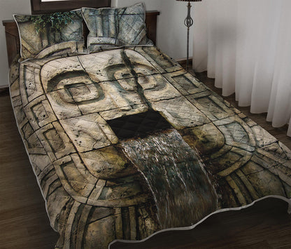 Mayan Stone Print Quilt Bed Set